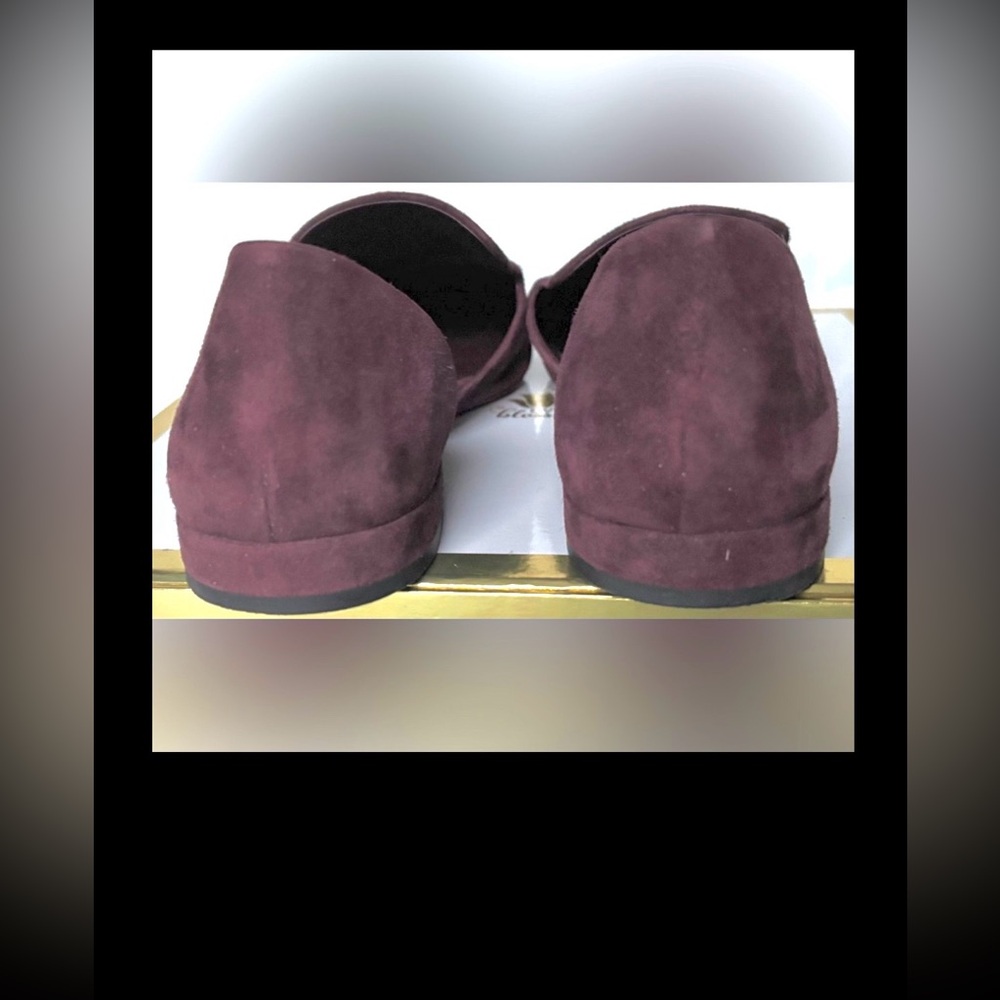 Vince Damris d'Orsay Suede Leather Flats Short Heels Pointed Toe Burgundy Size 5 - Picture 7 of 11